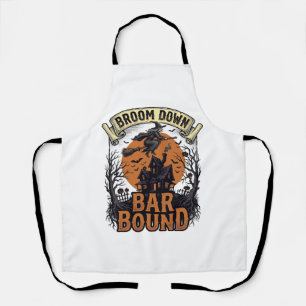 Tablier Chemise d'Halloween pour barman Blague Balai de so