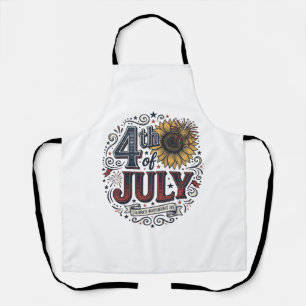 Tablier Chemise Fleur de Soleil Patriotique 4 Juillet Vint