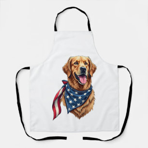 Tablier Chemise gravée vintage Americana Golden Retriever