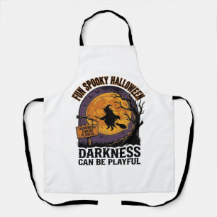 Tablier Chemise Halloween Darkness Design Lune Sorcière Vi