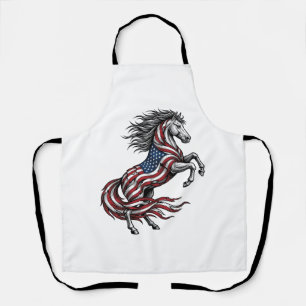 Tablier Chemise vectorielle de cheval cabré patriotique vi
