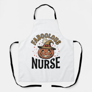 Tablier Chemise vintage citrouille d'Halloween d'infirmièr