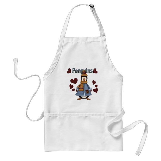 Tablier Chemises et cadeaux de manchots d'hiver (Devant)
