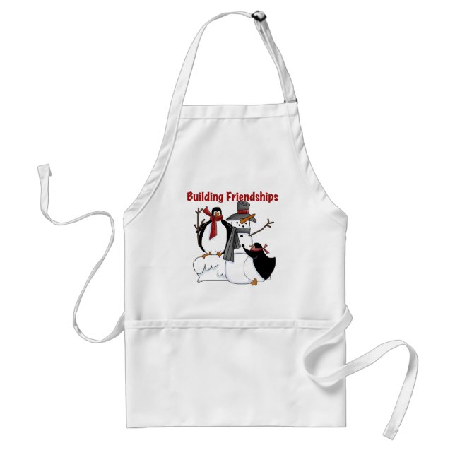 Tablier Chemises et cadeaux Penguins Building Friendship (Devant)