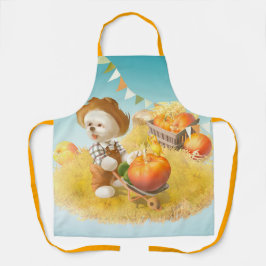 Tablier Cher fermier chien avec Citrouille
