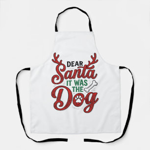 Tablier Cher Père Noël C'était Le Chien Noël Chemise Desig