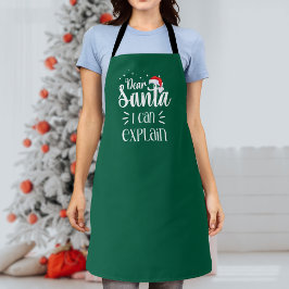 Tablier Cher Père Noël, je peux vous expliquer un Noël ver
