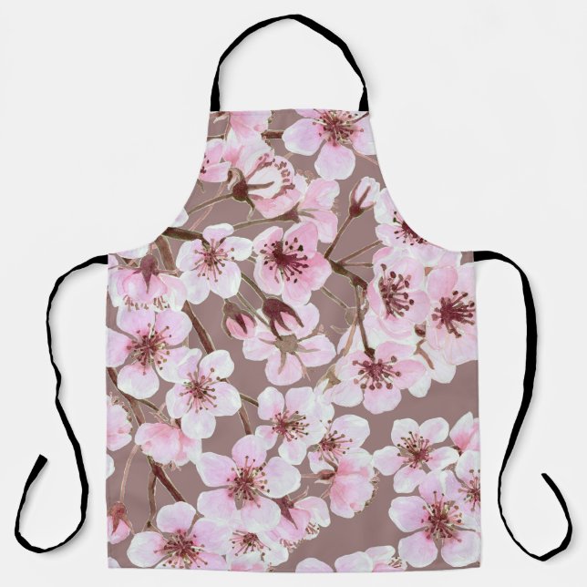 Tablier Cherry Blossom Branches Motif aquarelle (Recto)