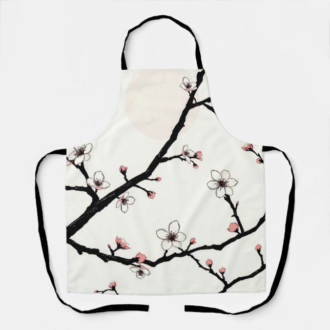 Tablier Cherry Blossom Moon Minimal Pattern (Recto)