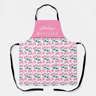 Tablier Cherry Pink Personalized Apron | Custom Name Apron