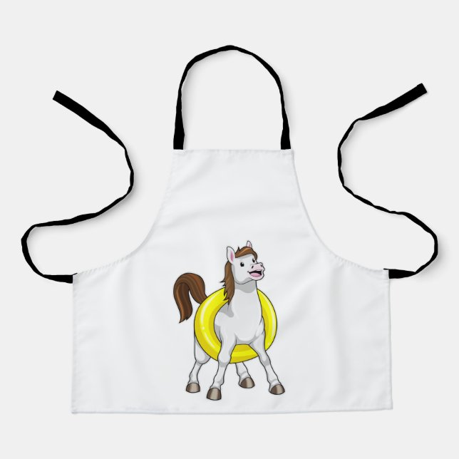 Tablier Cheval comme nageur avec Lifebouy (Recto)