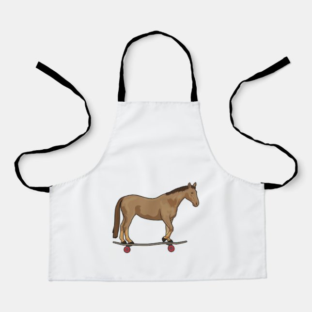 Tablier Cheval comme patineur sur skateboard (Recto)
