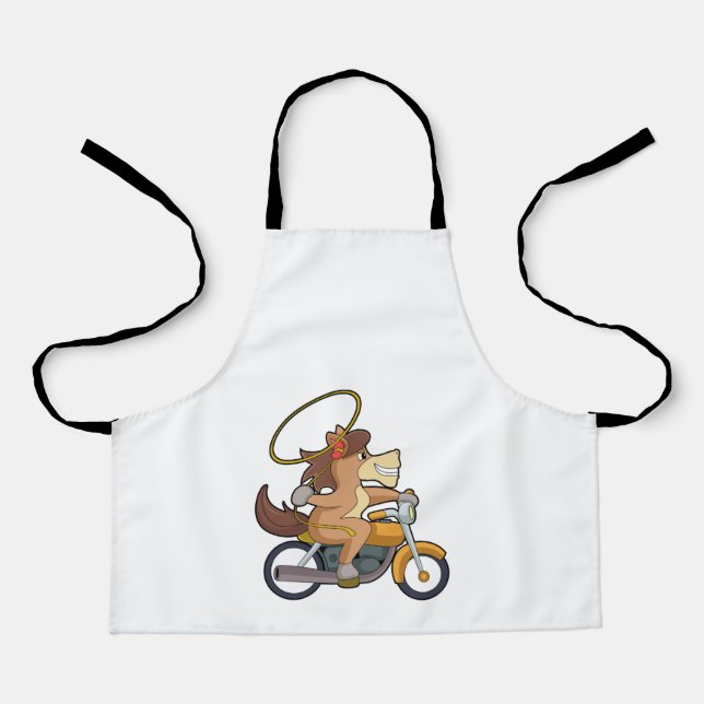 Tablier Cheval en Cowboy avec Lasso & Motorcycle (Recto)