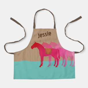 Tablier Cheval saddle filles cuisine artisanat personnalis