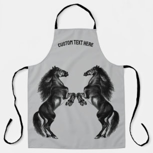 Tablier Chevaux sauvages droits Apron Texte personnalisé V
