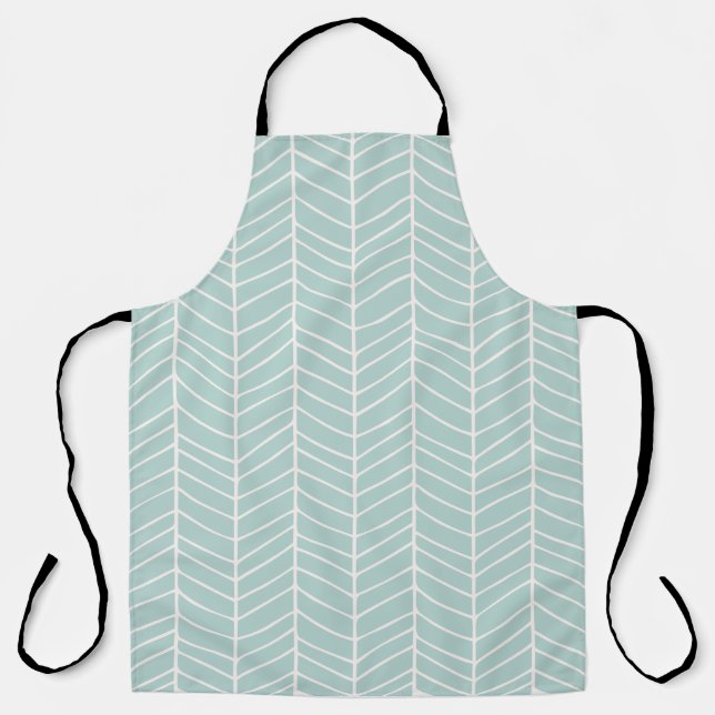 Tablier Chevron vert sur toute l'impression (Recto)