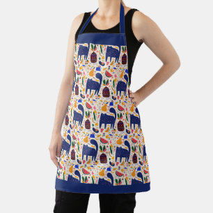 Tablier Chez Home Blue Cat Hygge Motif