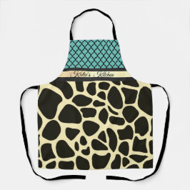 Tablier Chic Quatrefoil Giraffe Impression personnalisée