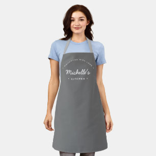Tablier Chic Retro Grey fait maison avec amour personnalis
