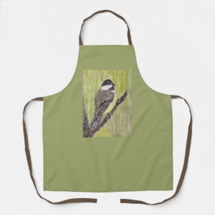 Tablier Chickadee Bird - peinture acrylique.