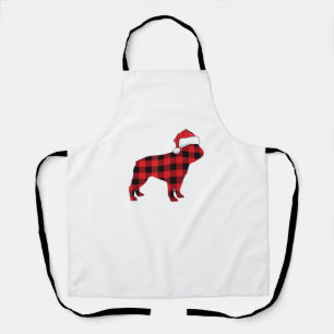 Tablier Chien à taureaux français de Noël Chapeau rouge de
