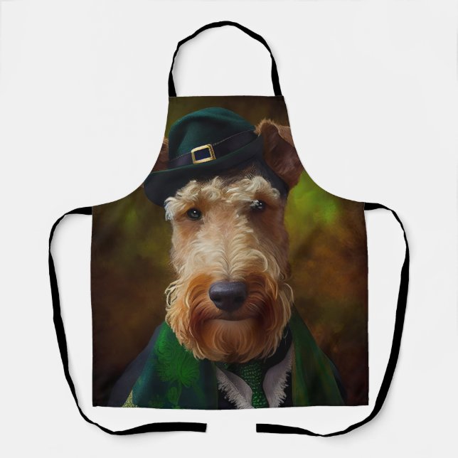 Tablier chien airedale à la St. Patrick's Day (Recto)