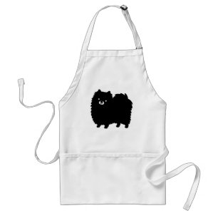 Tablier Chien caricature mignon de Poméranie noire