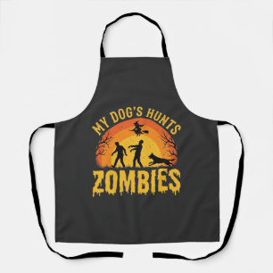 Tablier Chien Chasse Les Zombies Design Halloween