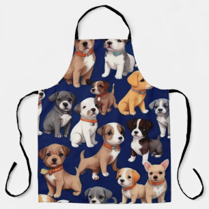 Tablier Chien Chien Chien bleu de la marine Design Motif