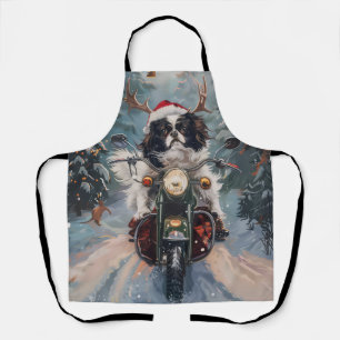 Tablier Chien Chin japonais équitation moto Noël