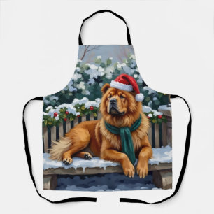 Tablier Chien Chow Chow Jardin d'Hiver Serein Art de Noël
