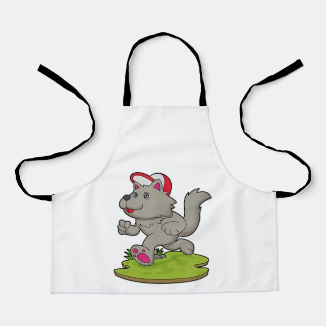 Tablier Chien comme coureur avec Casquette (Recto)