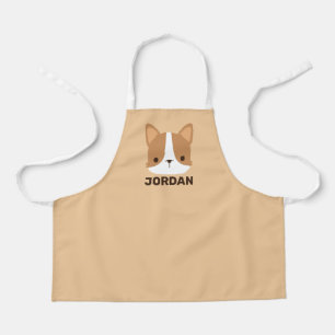 Tablier Chien Corgi mignon avec nom personnalisé