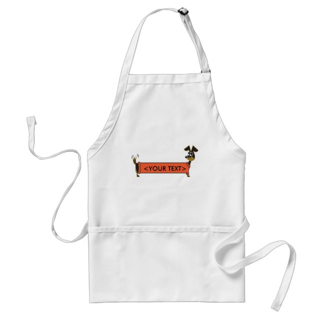 Tablier Chien Daschund personnalisable,<YOUR TEXT> (Devant)