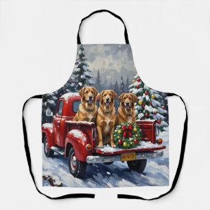 Tablier Chien de berger anatolien Noël camion rouge vacanc