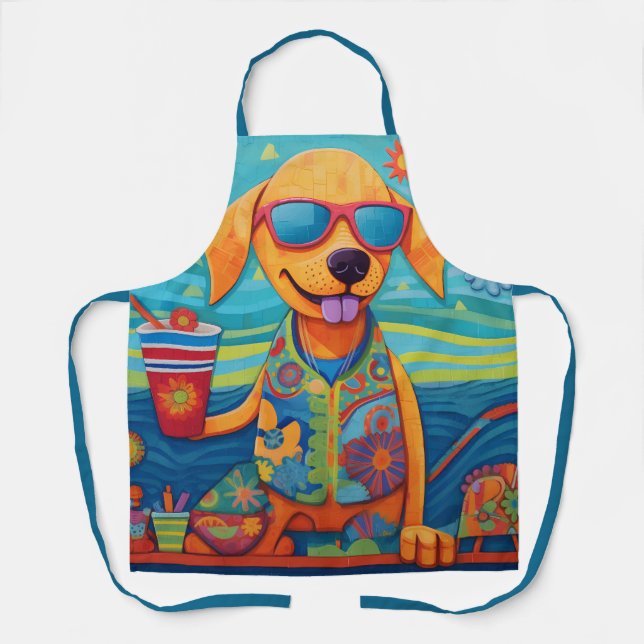 Tablier Chien de plage cool (Recto)