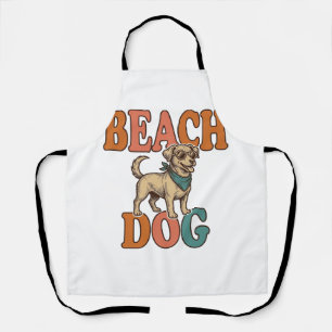 Tablier Chien de plage gravure vintage conception graphiqu