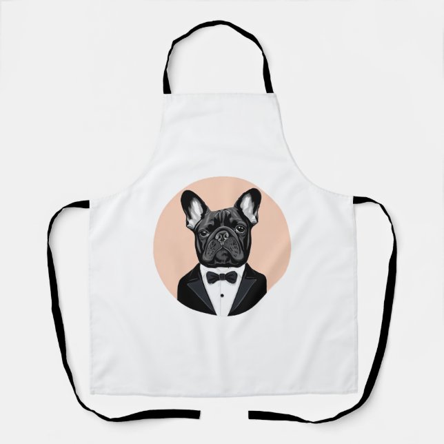 Tablier Chien de taureaux français à Tuxedo (Recto)