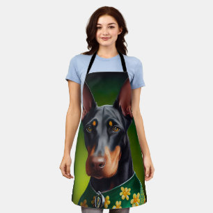 Tablier Chien Doberman en tenue de la Saint-Patrick