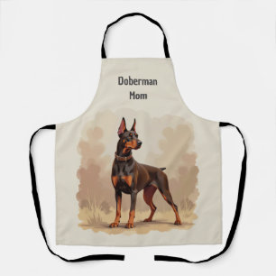 Tablier Chien Doberman Pinscher Brun Rouille Rouge