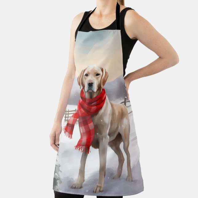 Tablier Chien du Labrador à Noël de neige (Insitu)