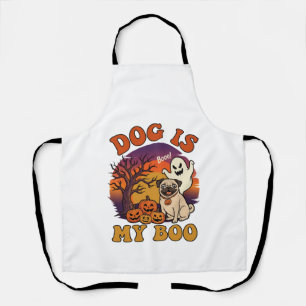 Tablier Chien est Boo Halloween Pug Fantôme Citrouilles_1