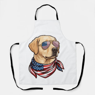 Tablier Chien Lunettes de soleil Bandana Drapeau Usa