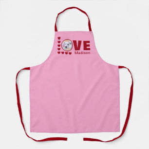 Tablier Chien mignon amour Coeurs Valentines Jour Rouge