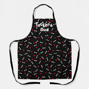 Tablier Chien Papa Maman Coeurs Bones