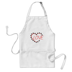 Tablier Chien Paws Red Heart Love