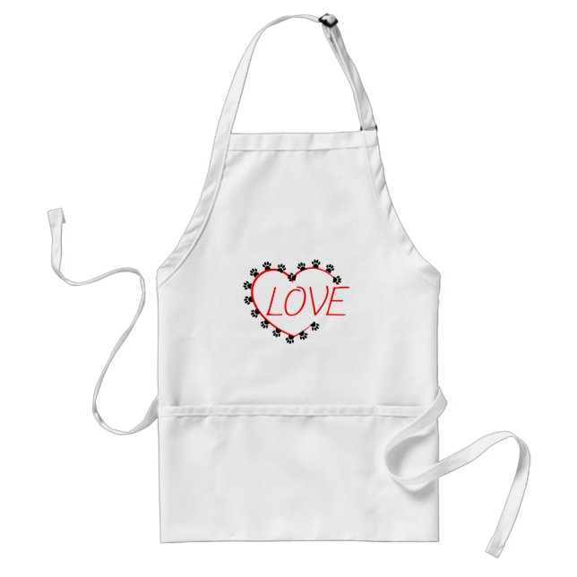 Tablier Chien Paws Red Heart Love (Devant)