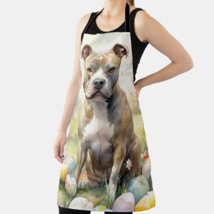 Tablier Chien Pitbull avec œufs de Pâques vacances
