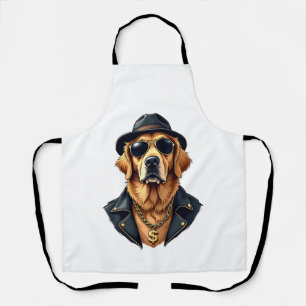 Tablier Chien Retriever Doré Vintage Cool en Lunettes de S