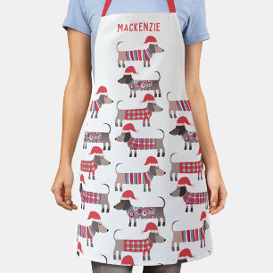 Tablier Chien Saucisse De Noël Personnalisé
